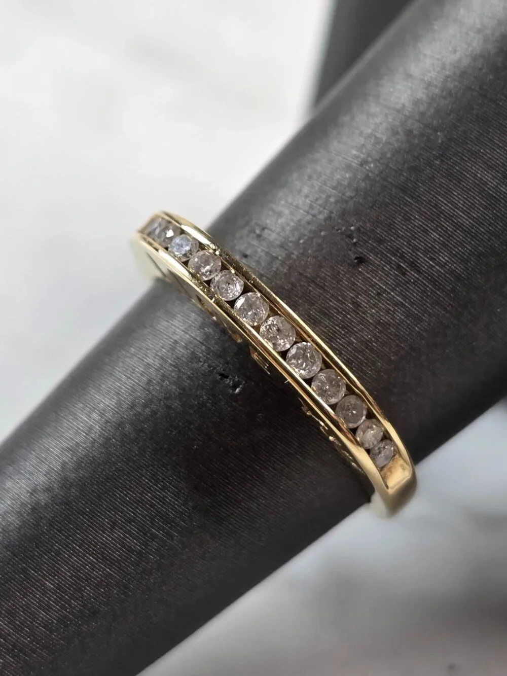 Womens Vintage Estate 10K Yellow Gold Diamond LOVE YOU Ring 2.2g #E5745